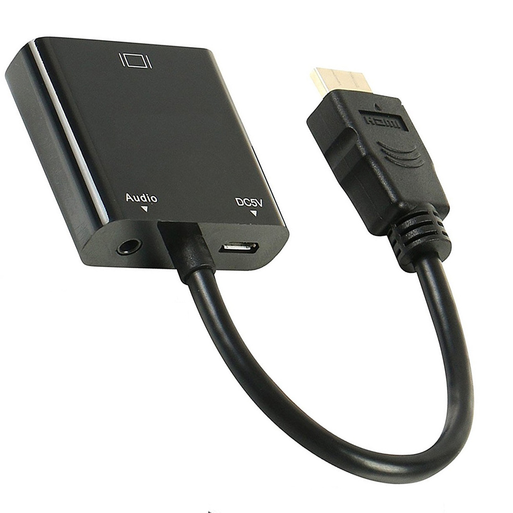 تبدیل HDMI به VGA باسیم 20cm با فیش برق 5vDC و خروجی صدا