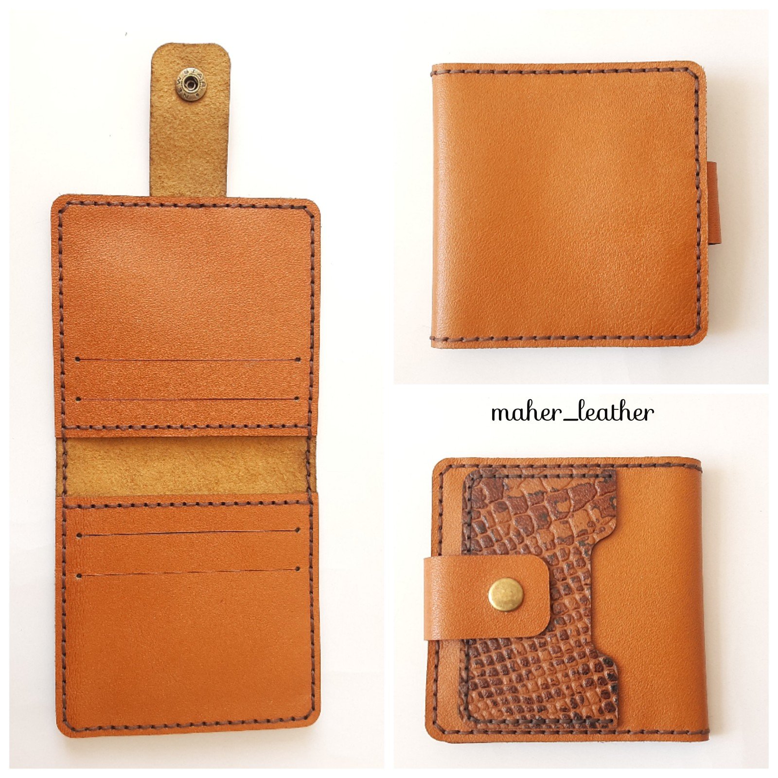 جاکارتی دکمه دار ، چرم طبیعی بزی و دست دوز