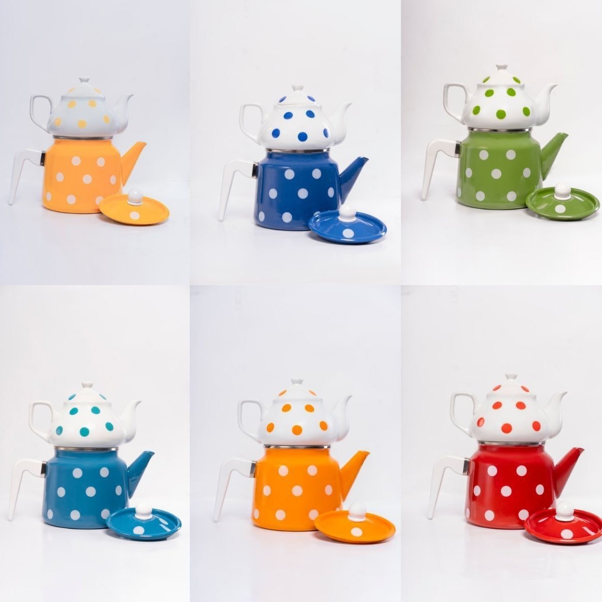 کتری و قوری لعابی کتری رنگی خالدار