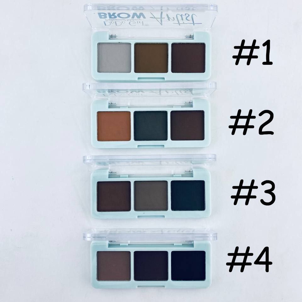 پالت سایه ابرو سه رنگ دودوگرل پوشش فوق العاده کاملا مات کیفیت عالی پیگمنت بالا