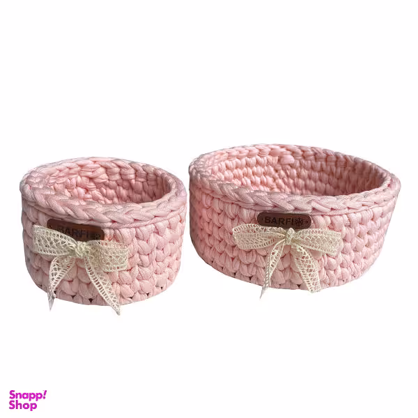 سبد قلاب بافی تریکو برفی کد 102 مجموعه دو عددی