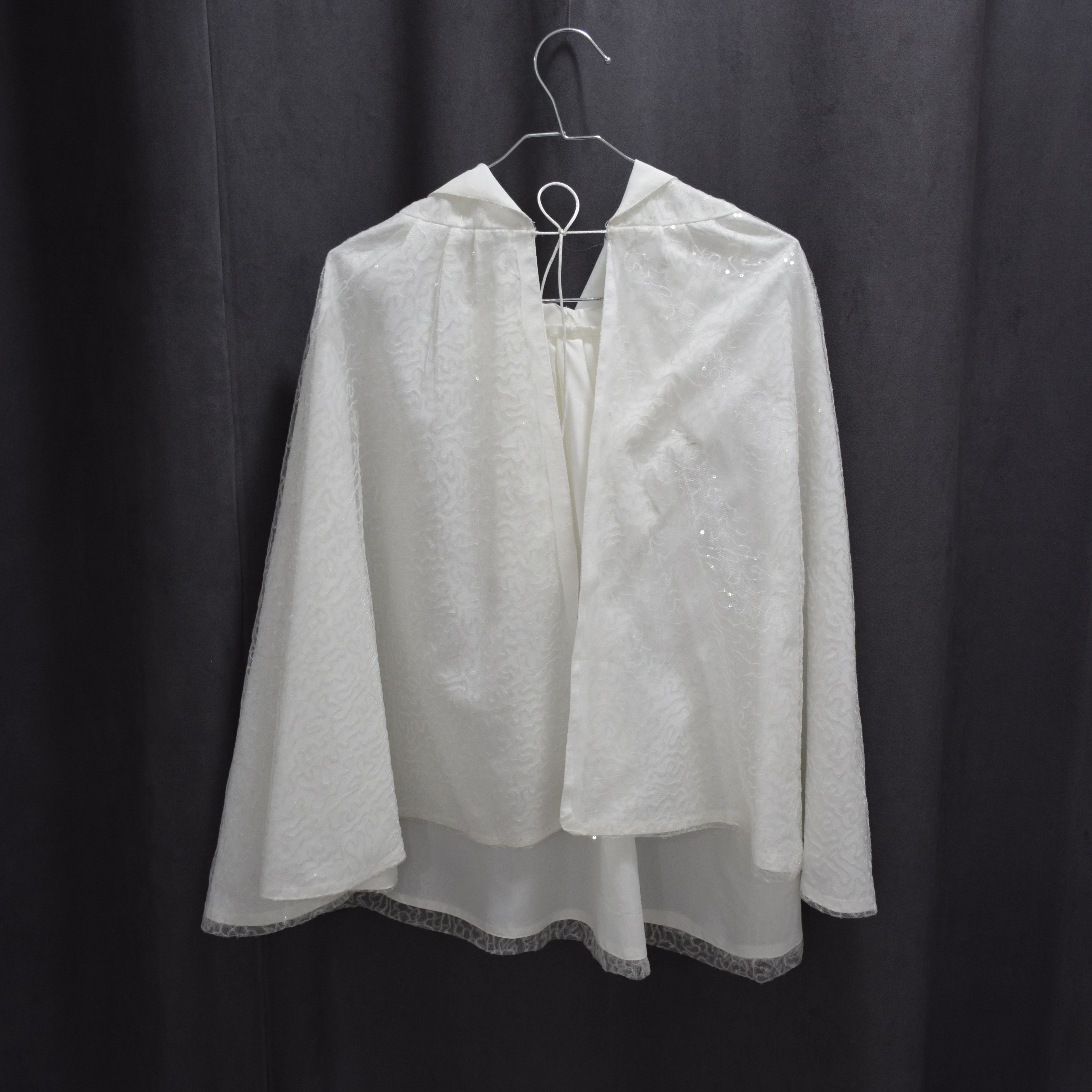 شنل لباس عروس دو لایه فول شاین مدل پولکی 