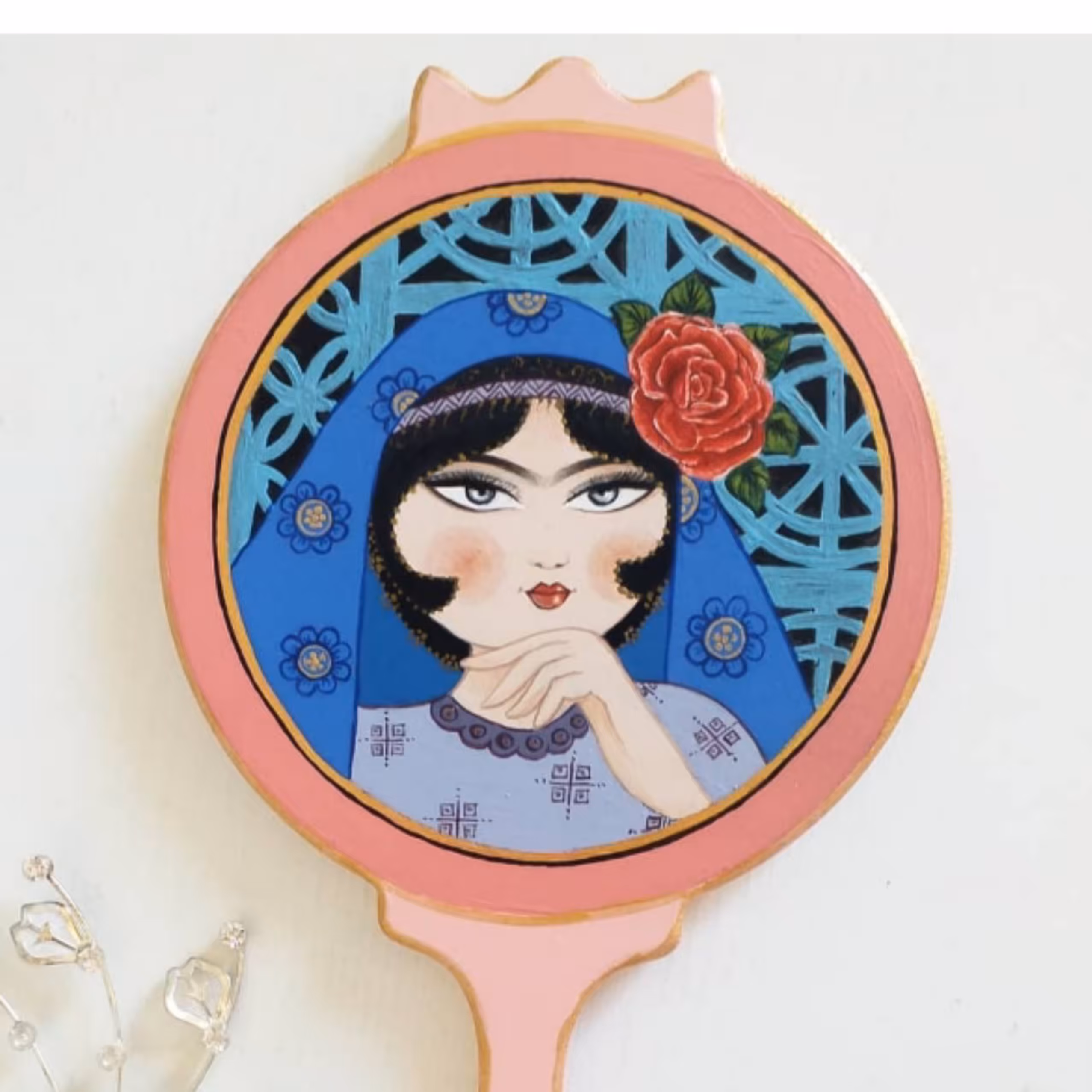 آیینه دستی مینیاتوری خاتون