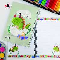 دفتر 60 برگ حاشیه دار ایمان طرح دایناسور