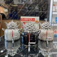 کتری قوری کف چدن طرح سنگی