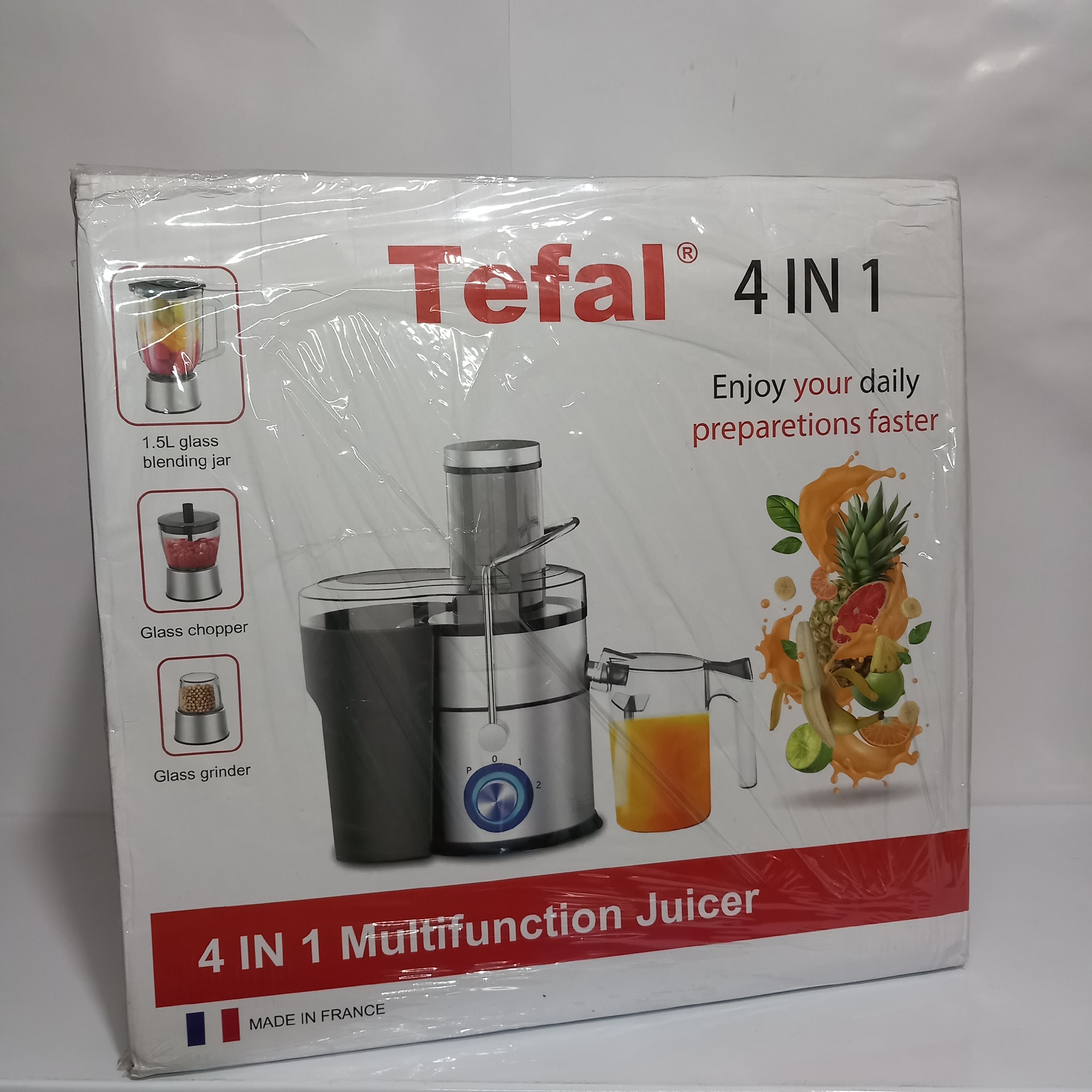 آبمیوه گیری چهاره کاره تفال 1200وات موتور دوسرعته با معکوس مخلوط کن و آسیاب دار