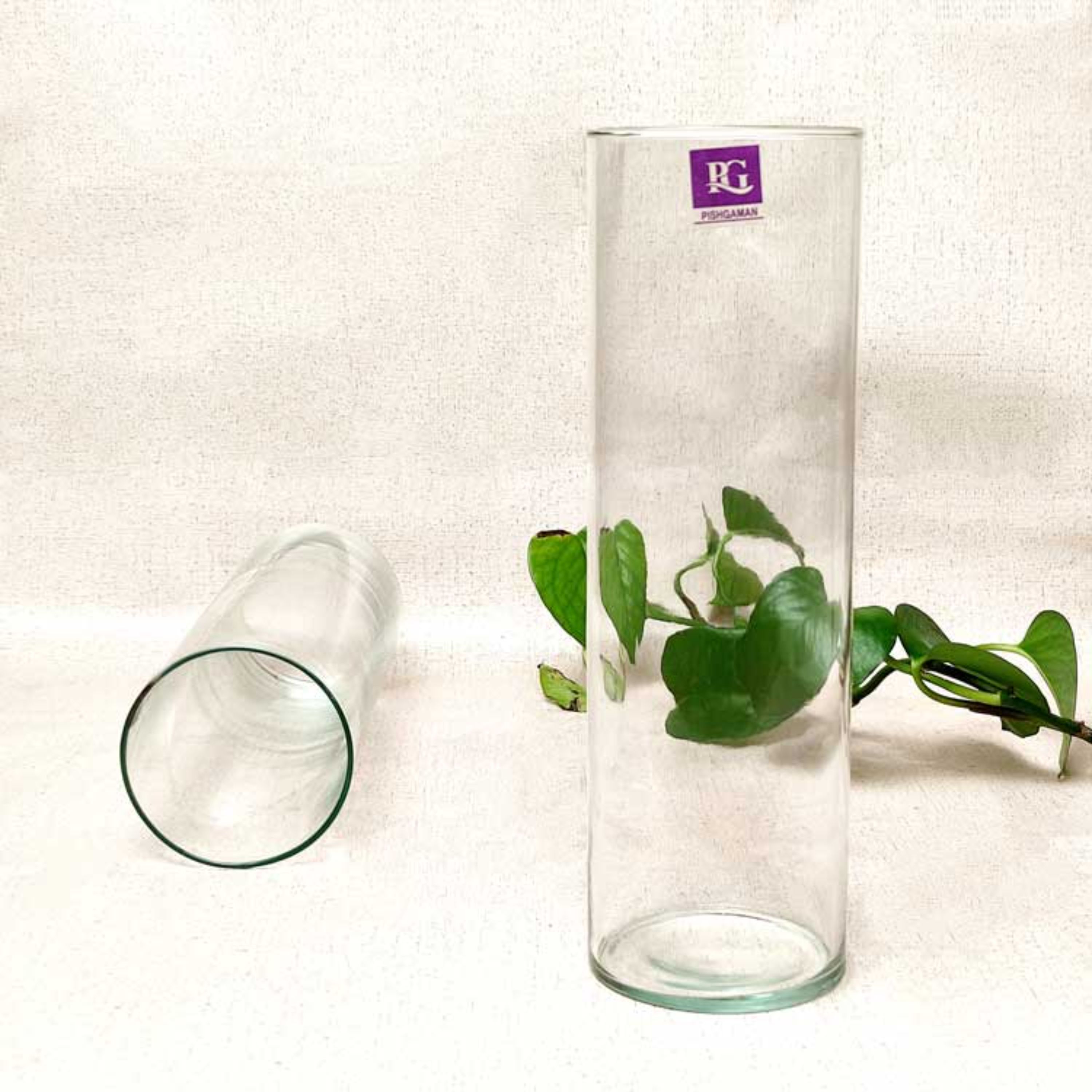 ظرف شیشه ای استوانه ارتفاع 23 و قطر 7.5