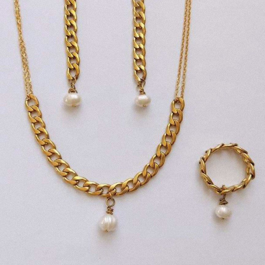 نیم ست مروارید و کارتیر 