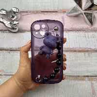 قاب گوشی iPhone 14 آیفون ژله ای شفاف بالشتی دستبندی خرسی KAWS کد 30379