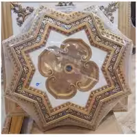 گل سقفی و دور لوستری پیش ساخته آی پارا طرح ستاره سفید طلایی 90 در 90 سانتیمتر