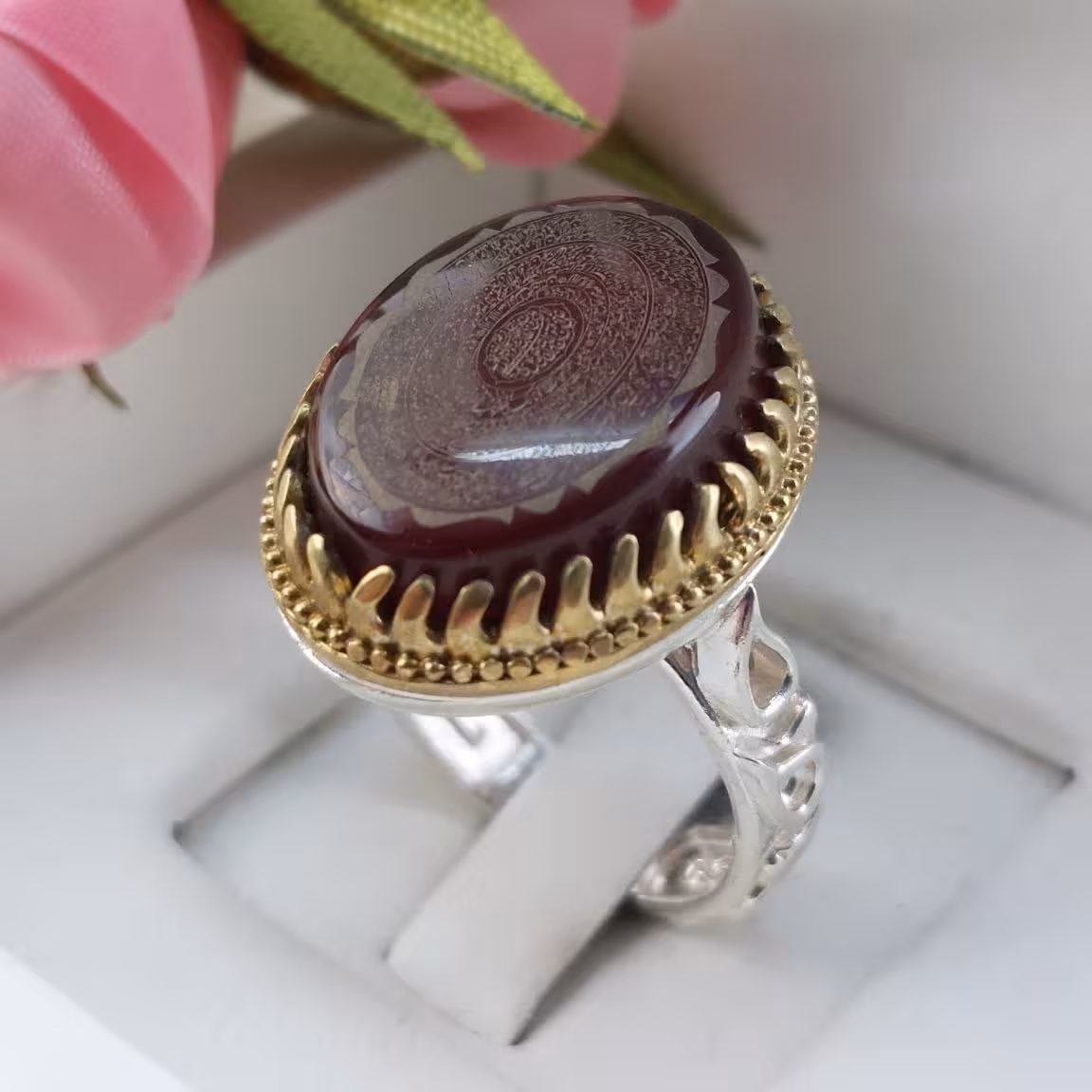 انگشتر عقیق 18 ذکر زیبا و خاص 