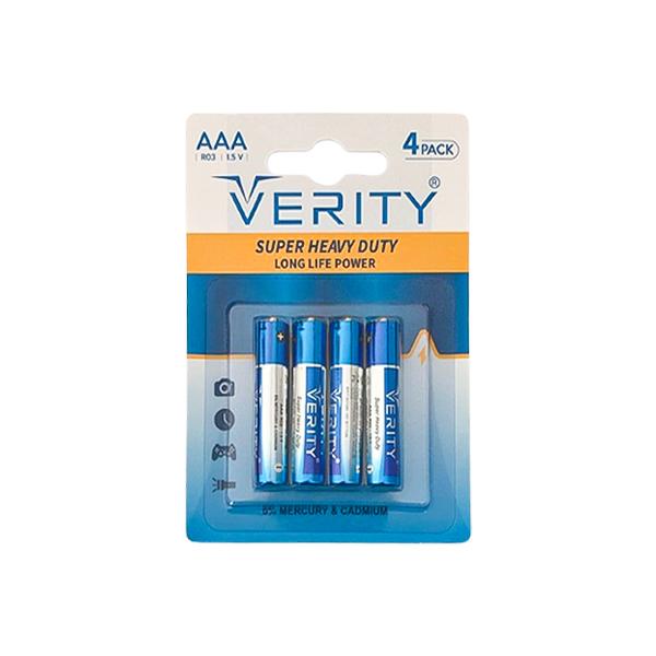 باتری نیم قلمی وریتی مدل R03 بسته 4 عددی