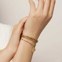 دستبند دو لاین الیزابت کاملا استیل