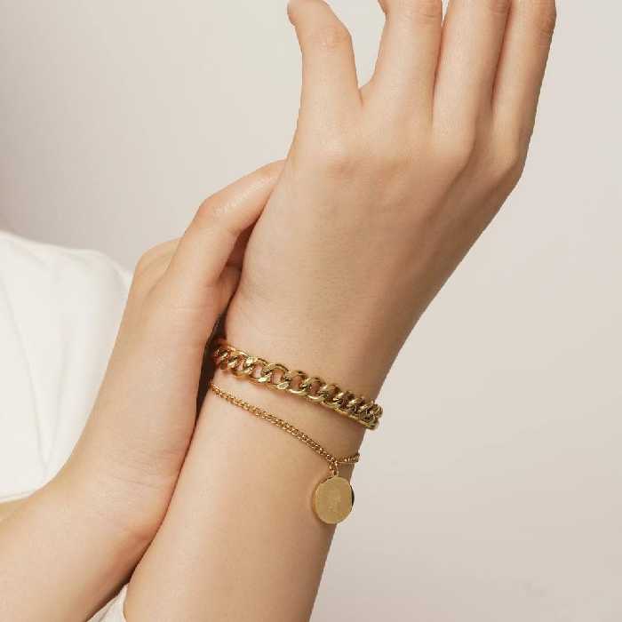 دستبند دو لاین الیزابت کاملا استیل