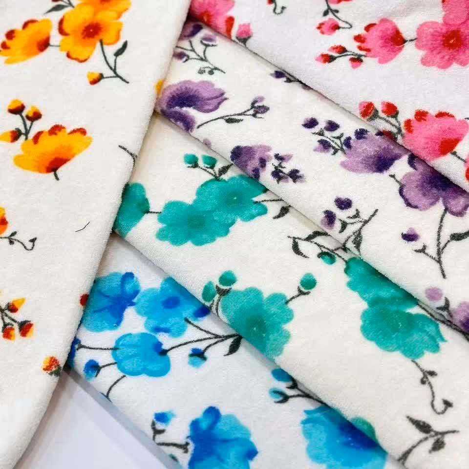 پارچه حوله طرح دار  متری جنس عالی درجه یک قشنگ عرض یکو نیم