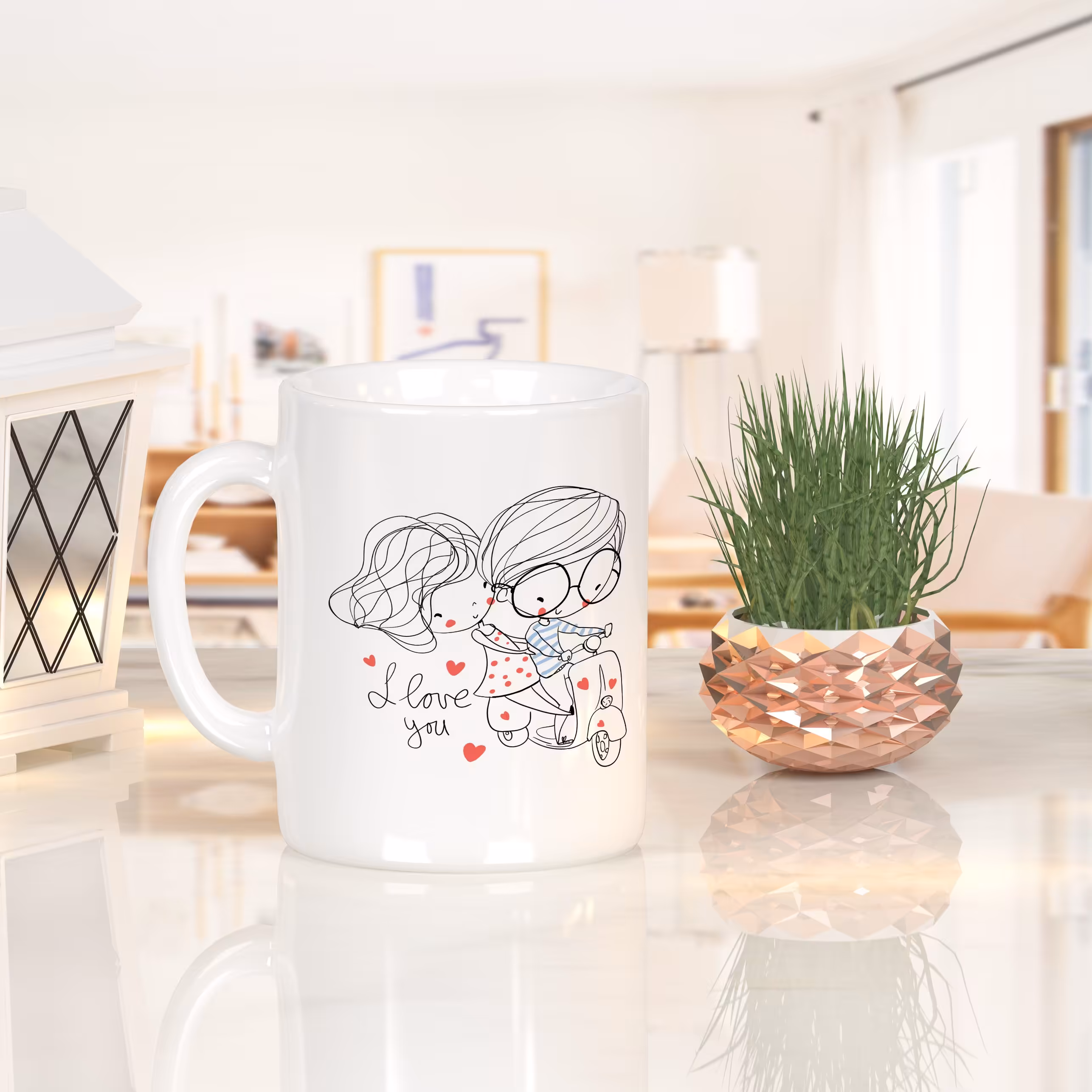 ماگ طرح فانتزی I love you(قابل تغییر مطابق با سلیقه و طرح دلخواه شما)