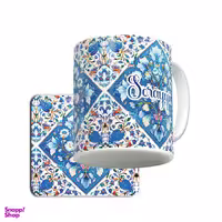 ماگ لاژید مدل اسم ثریا طرح سنتی کد TLE به همراه زیرلیوانی