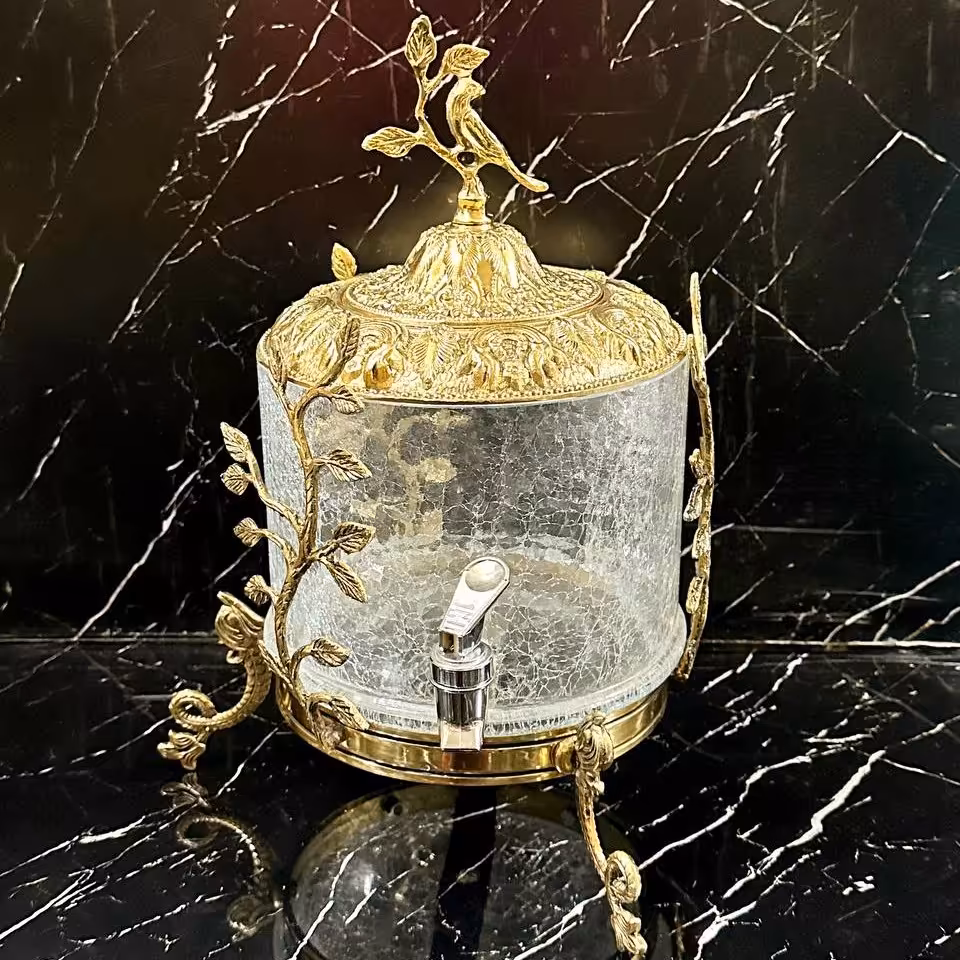 شربت خوری پایه ماهی،شاخه برگی جنس برنز،ارتفاع 40مناسب منزل و دفتر