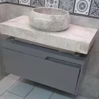 روشویی سرامیکی طرح روما سایز چهل در هفتاد با کابینتpvc بدون کاسه