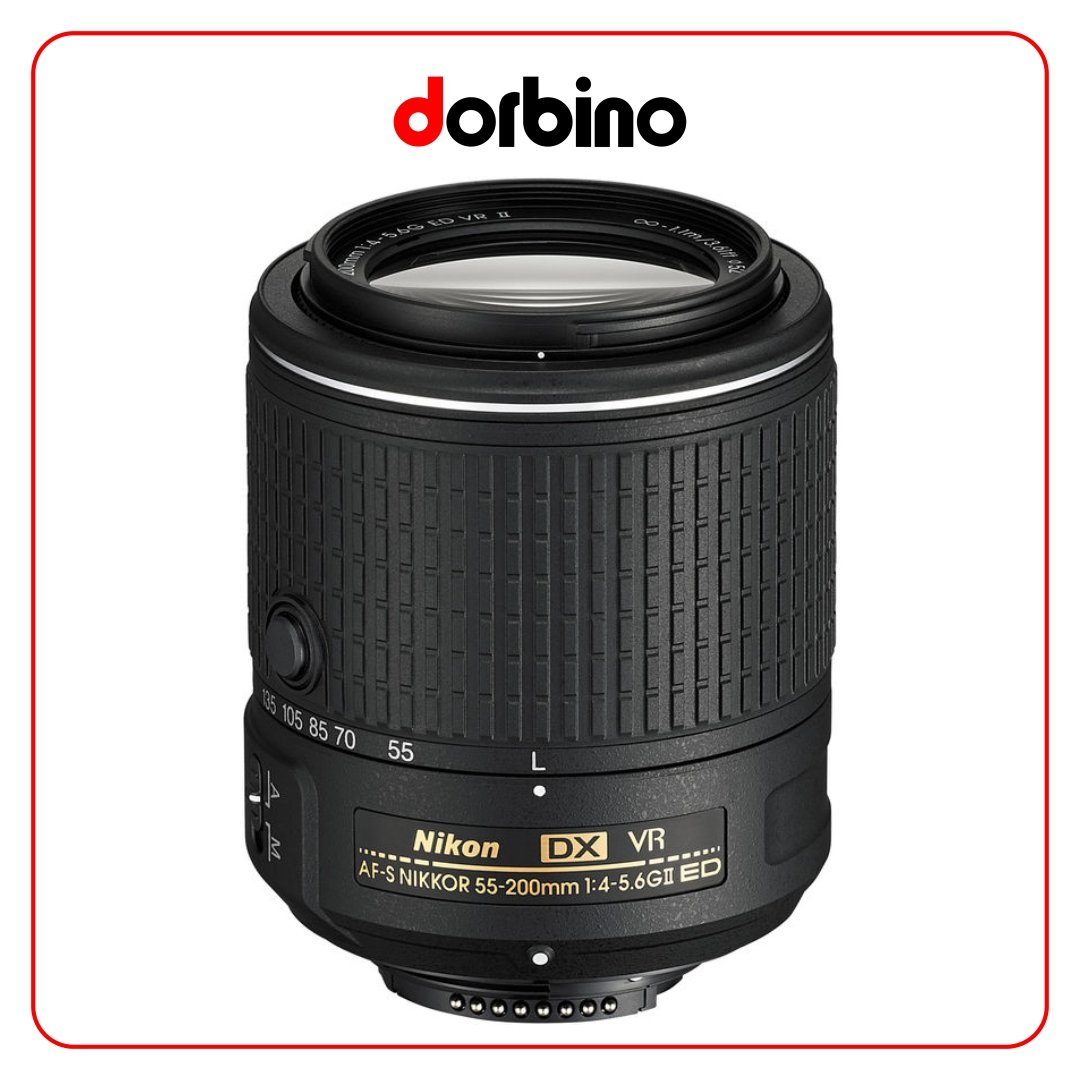 لنز نیکون Nikon AF-S DX NIKKOR 55-200mm f/4-5.6G ED VR II Lens - فروشگاه دوربین دوربینو