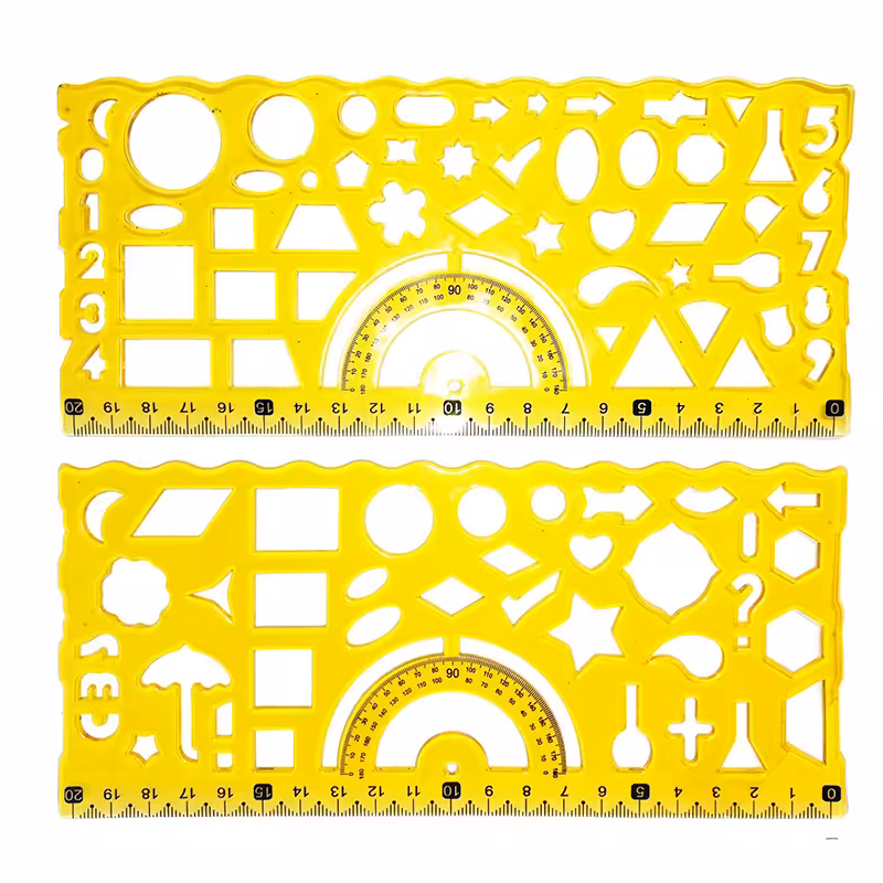 خرید ست خط کش ژله ای شابلون دار مجموعه 2 عددی