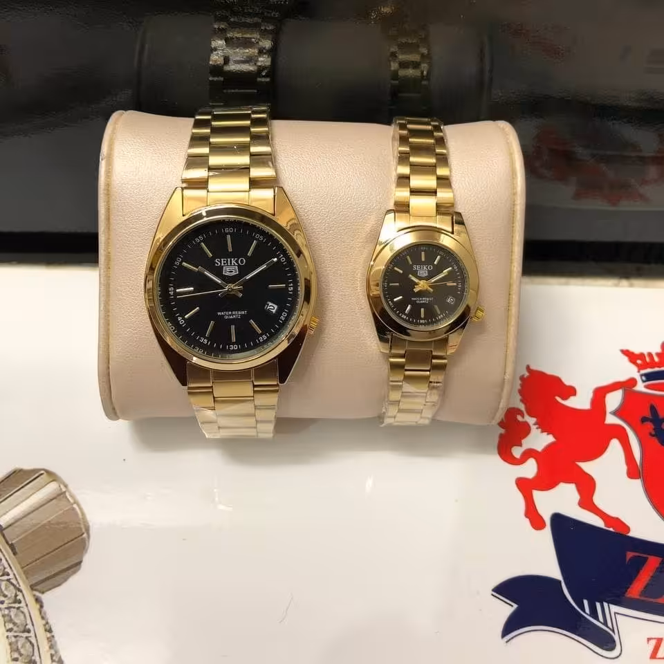 ساعت ست سیکو بنداستیل طلایی به همراه 12 ماه گارانتی 