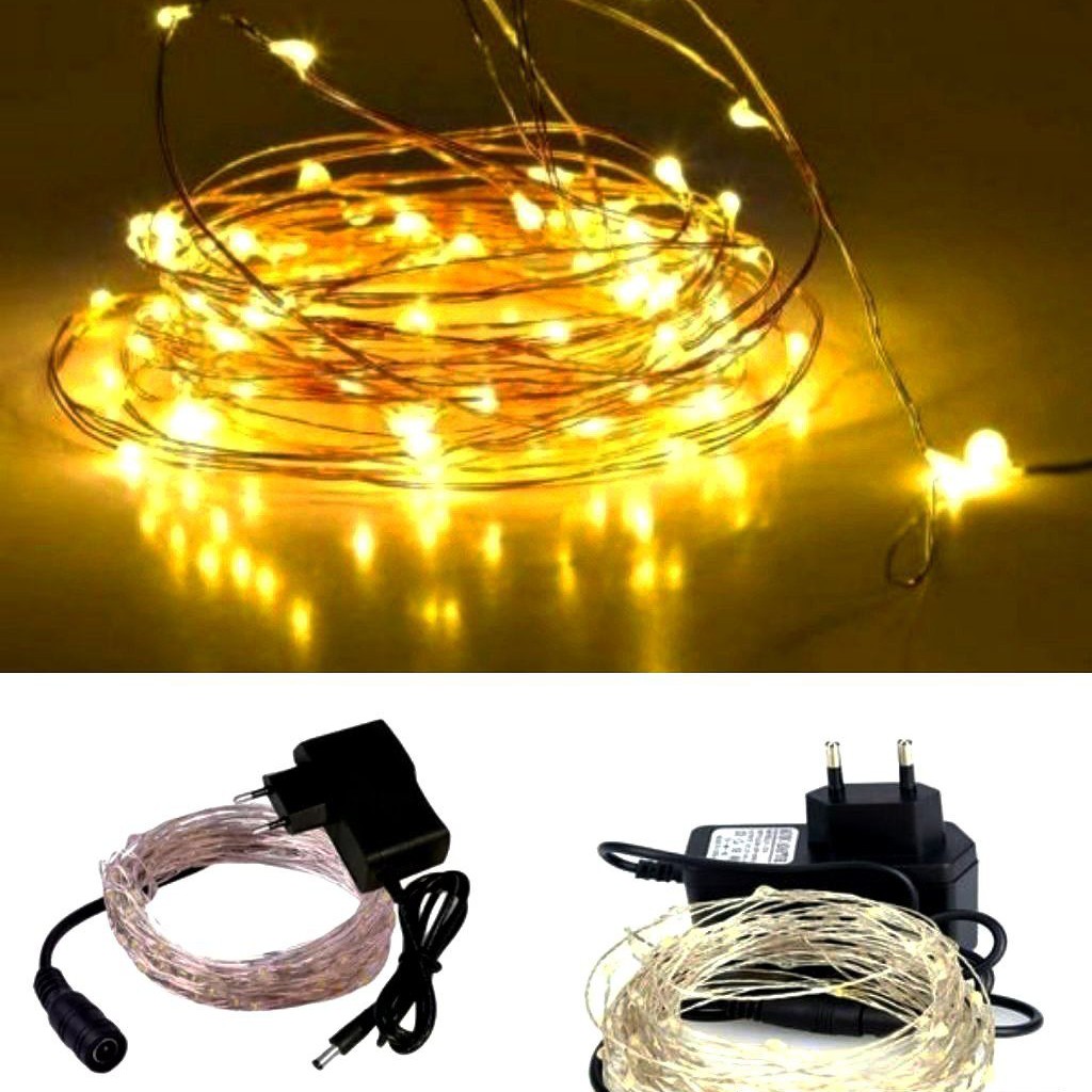 چراغ ریسه ده متری مفتولی  همراه با آداپتور  مخصوص