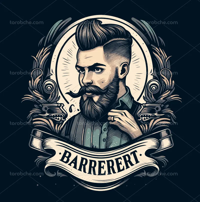 لوگوی آرایشگاه مردانه رنگی | گرافیک با طعم تربچه