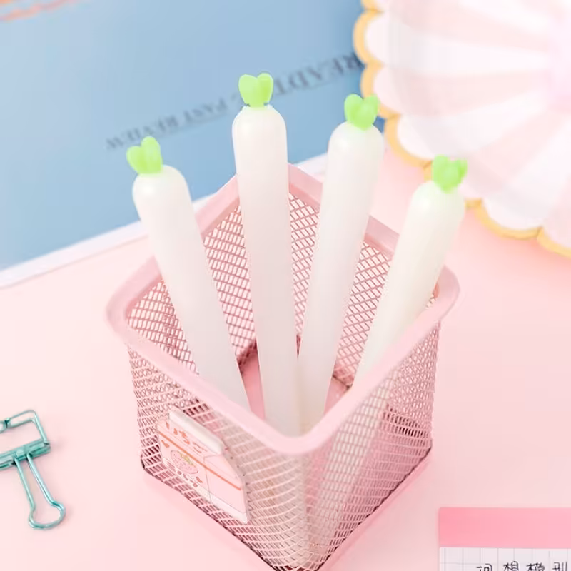 روان نویس فانتزی آفتابی  طرح هویج رنگ جوهر آبی خودکار هویج سفید تغییر رنگ دهنده