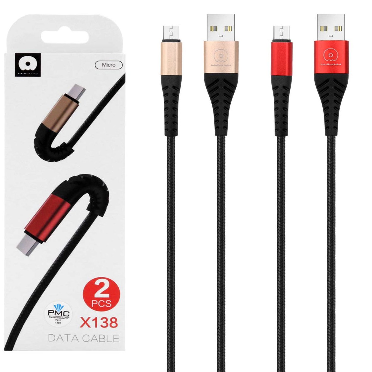 کابل شارژ فست شارژ اندروید برند wuw جنس کنفی