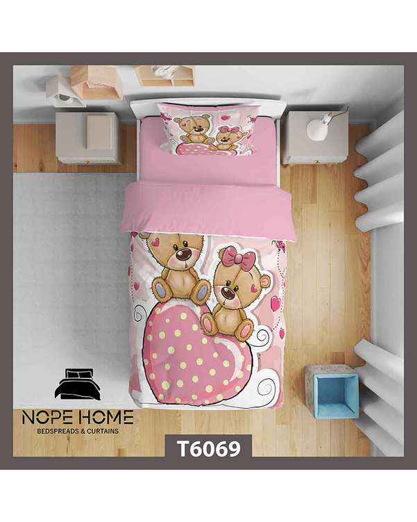 سرویس لحاف روتختی کودک یک نفره 5 تکه نوپه هوم Nopehome طرح خرس کد T6069