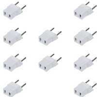 تبدیل دو شاخه برق 2 به 2 سفید بسته  10 عددی