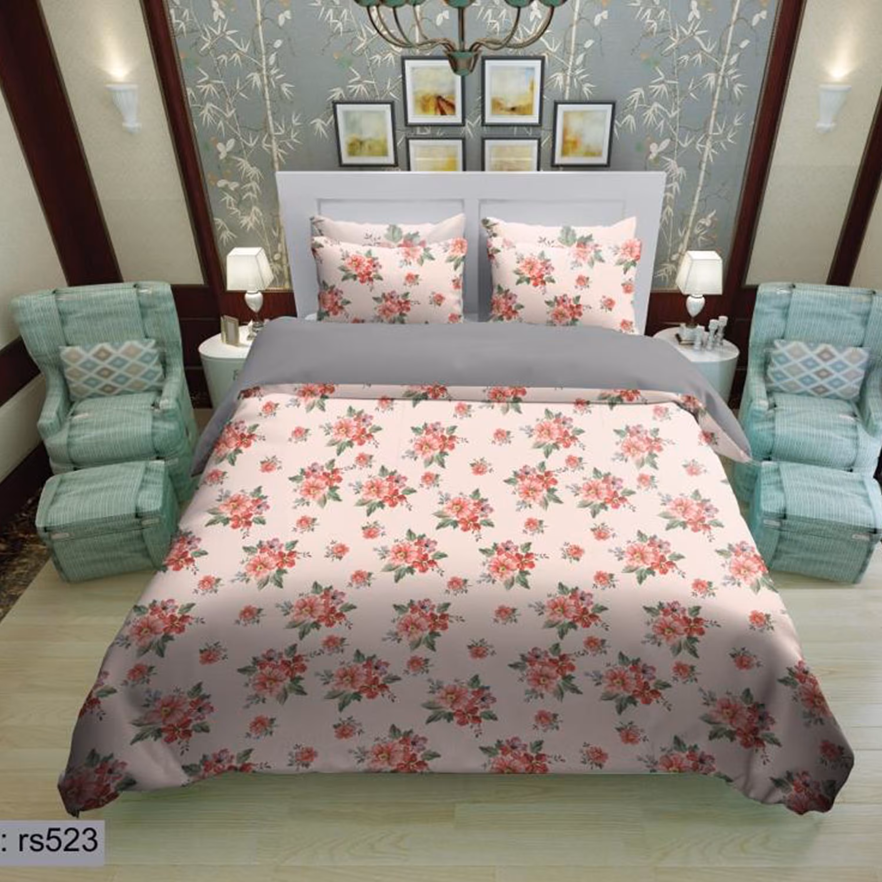 سرویس روتختی 2 نفره تنسل چاپی برندترک لند(Turk Land) rs 523