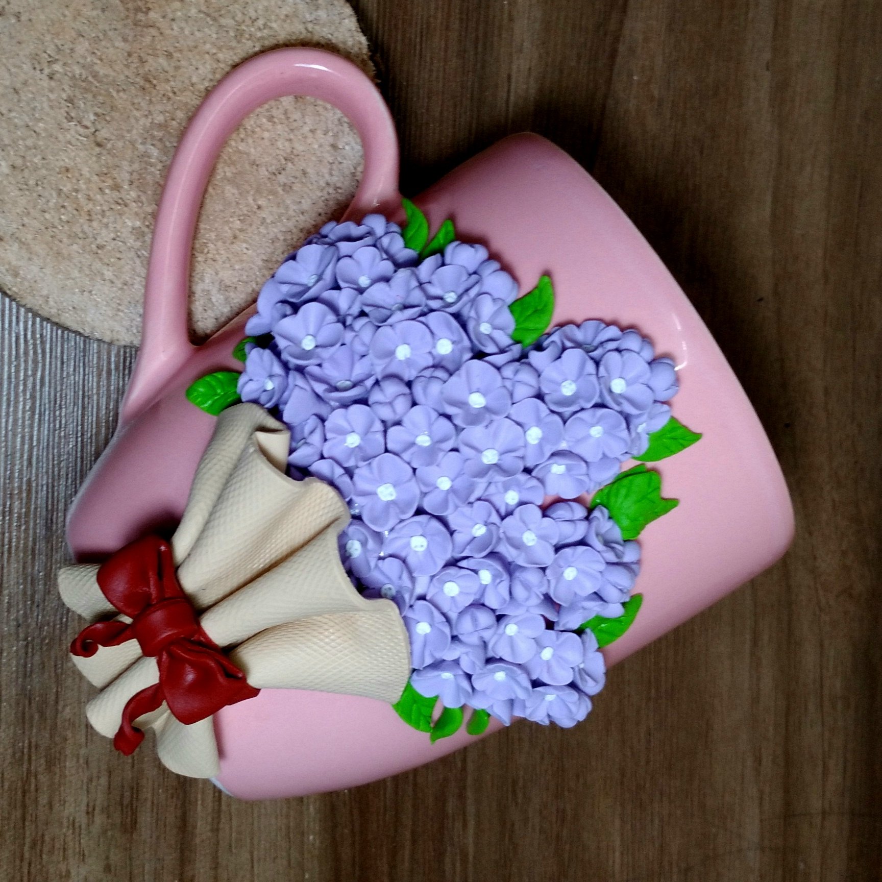 ماگ گل ، دستساز ساخته شده با خمیر پلیمری ، قابل شستشو با آب سرد 