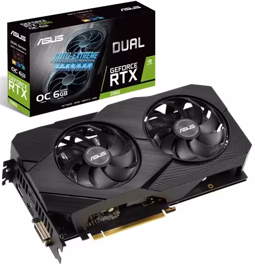 کارت گرافیک ایسوس مدل DUAL-RTX2060-O6G-EVO با حافظه 6 گیگابایت
