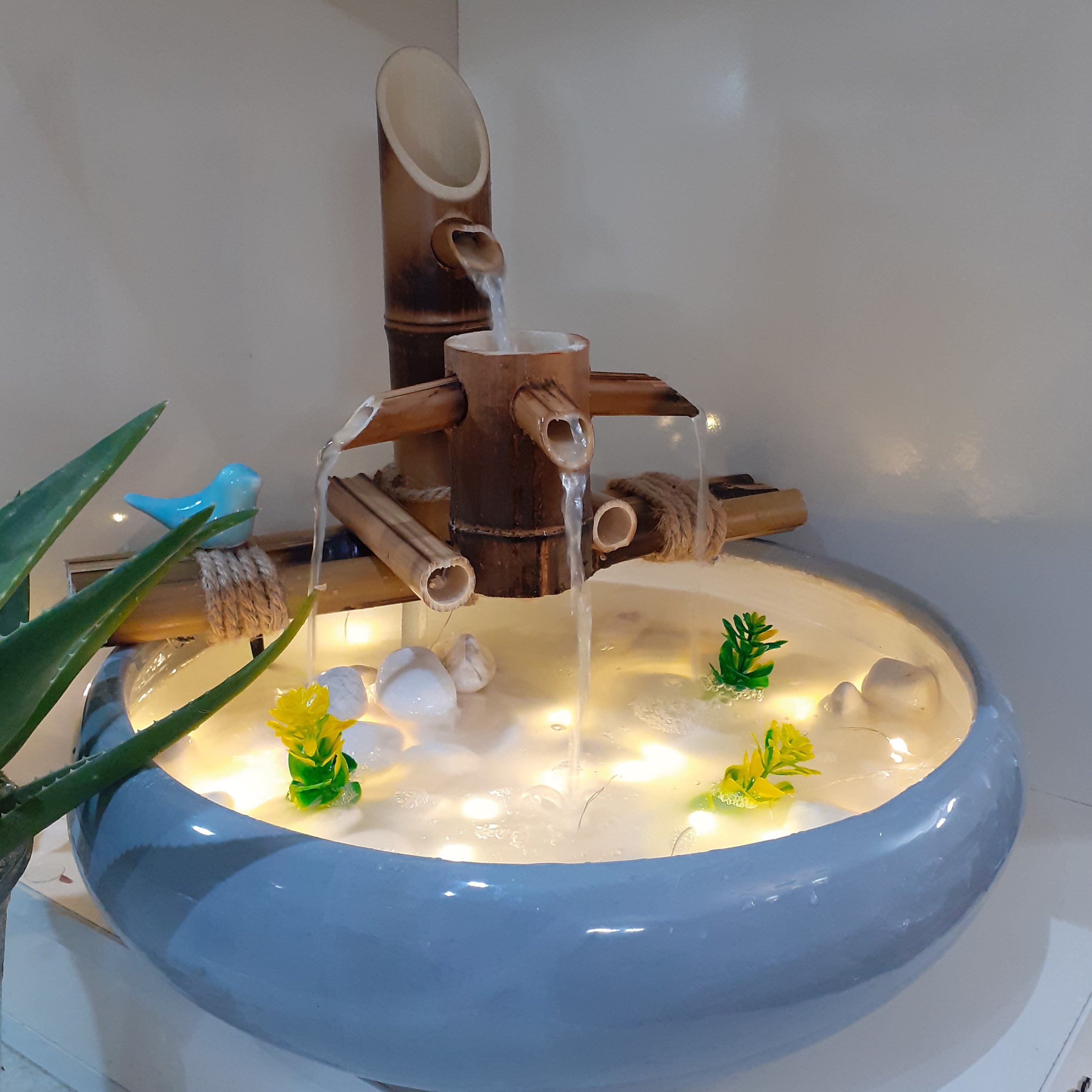 آبنما رومیزی دکوری بامبو مدل اقاقیا