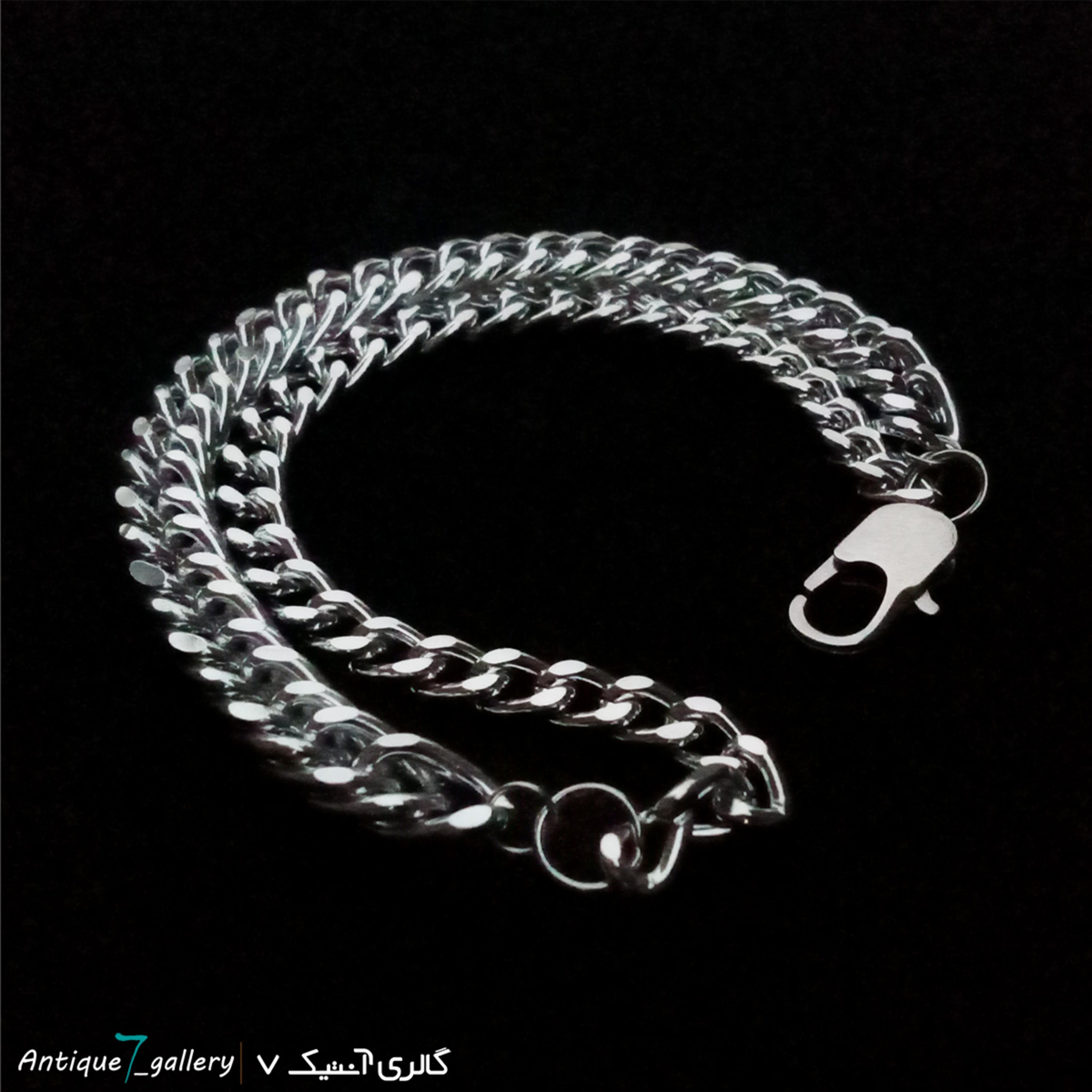 دستبند دو ردیفه کارتیر دوبل  و ساده آلومینومی رنگ ثابت اکسیوری و زیور آلات مردانه و پسرانه