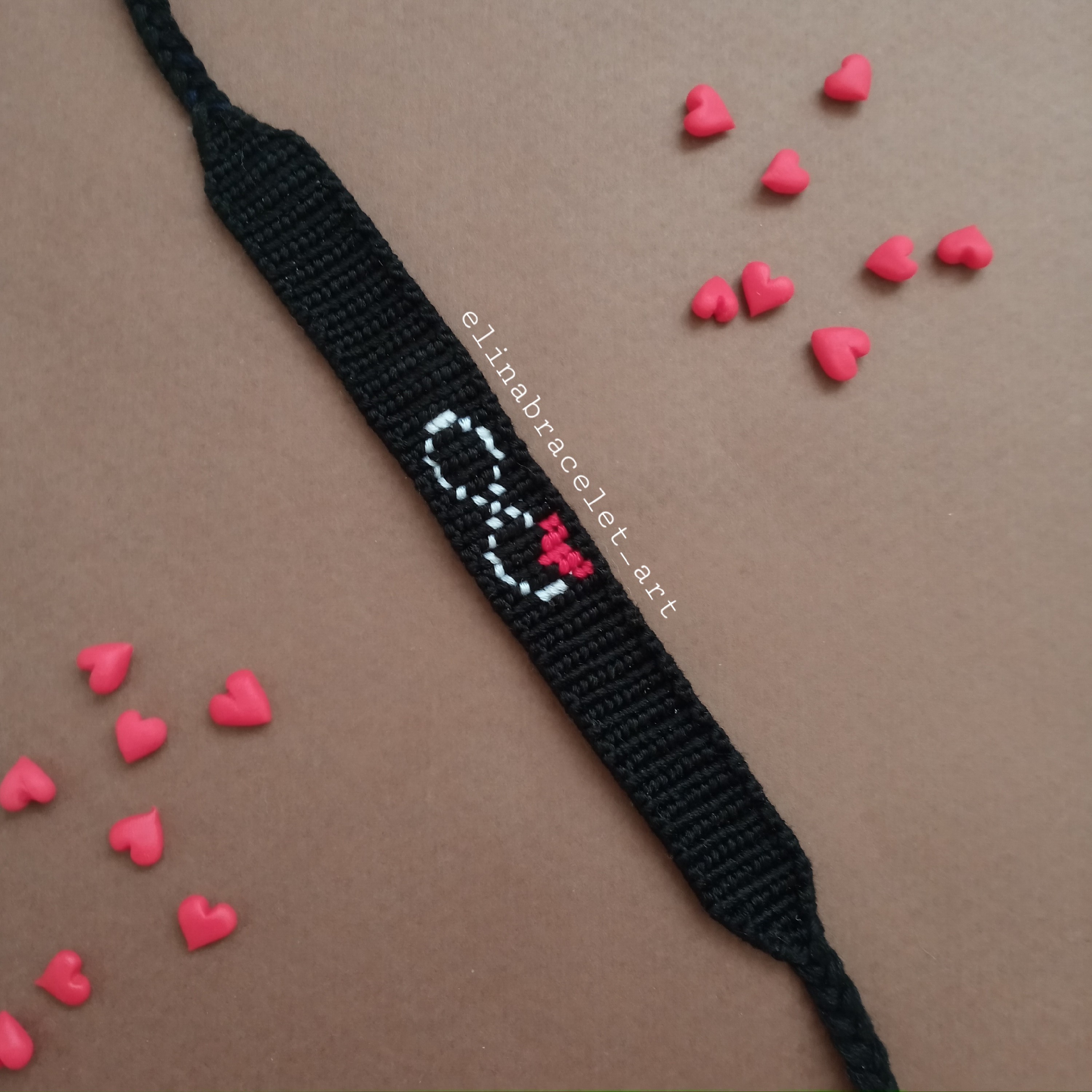 دستبند دوستی بافت  بی نهایت قلب  کد 14430