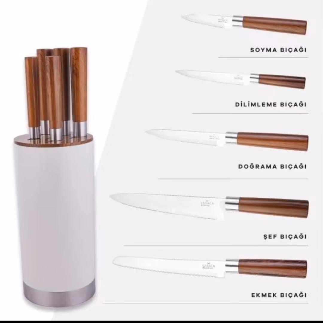  ست چاقو استند دار شش پارچه محصول کاراجا ترکیه