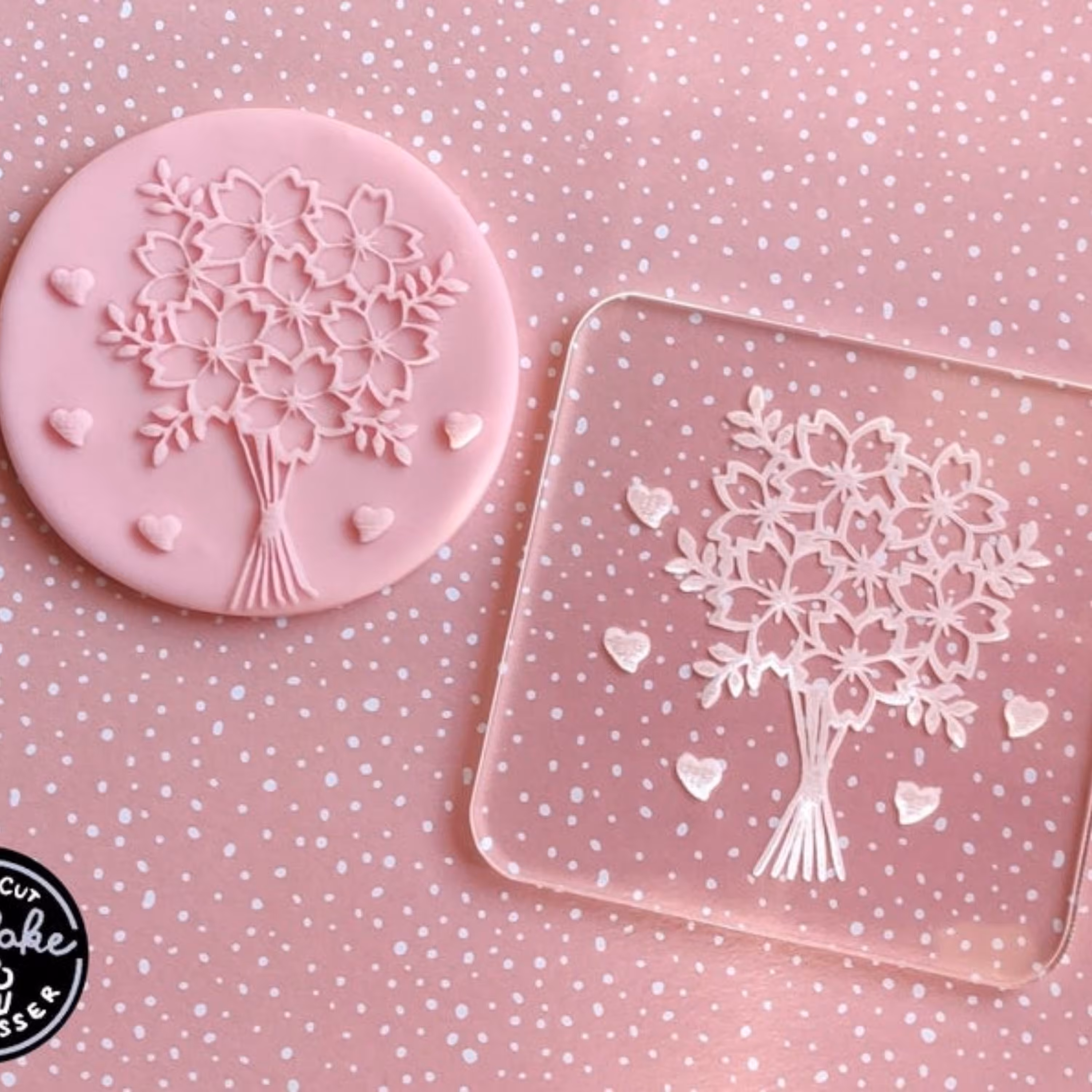 استامپ برجسته دسته گل  مهر گل  کوکی فوندانت دسته گل