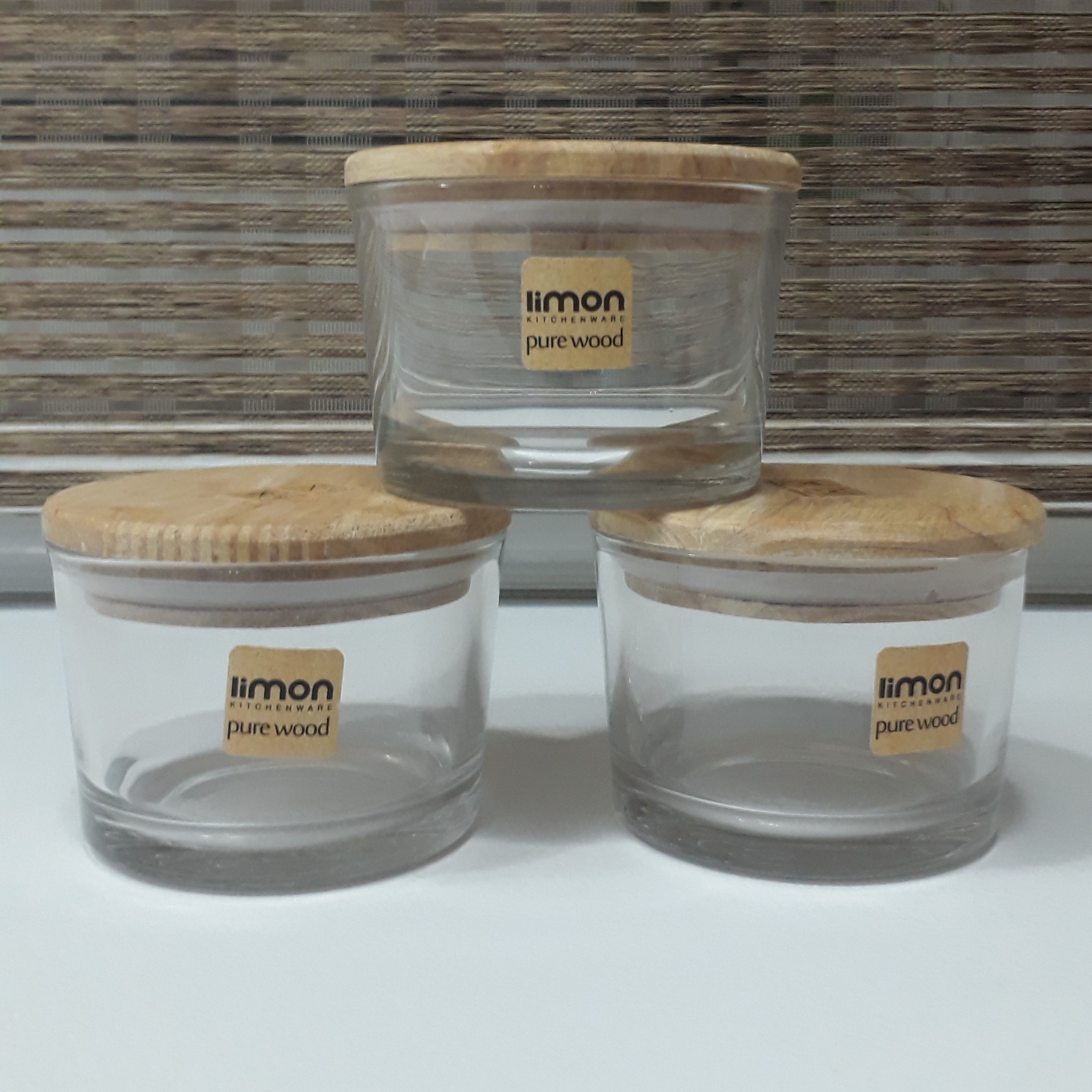 ظرف گرد  میلی لیتر چوبی لیمون