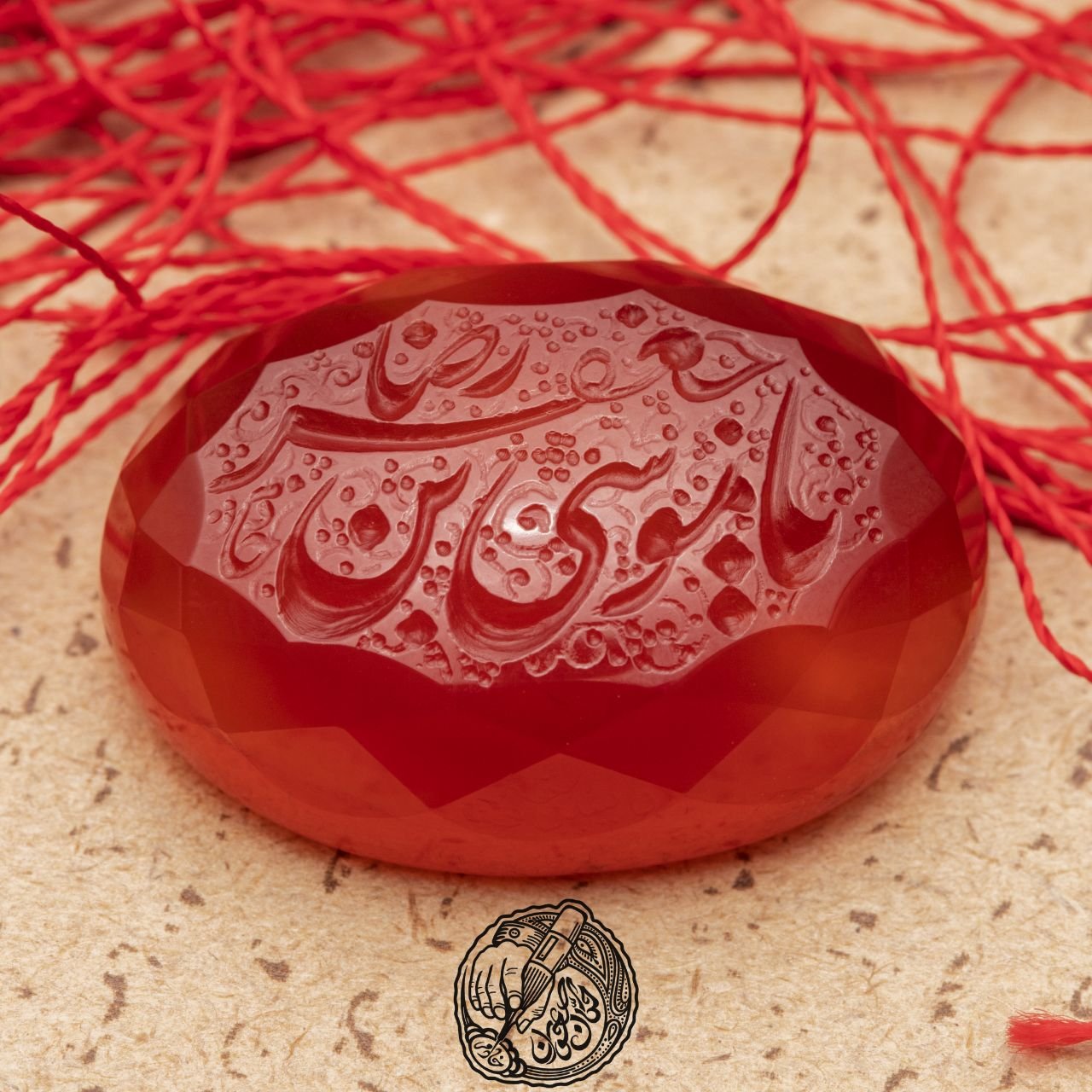 حکاکی یا موسی بن جعفر علیه السلام توسط محمدصالح شاکرین با امضای خادم