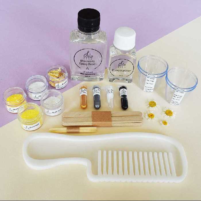 بسته آموزشی کار با رزین اپوکسی فیلو باکس مدل شانه رزینی