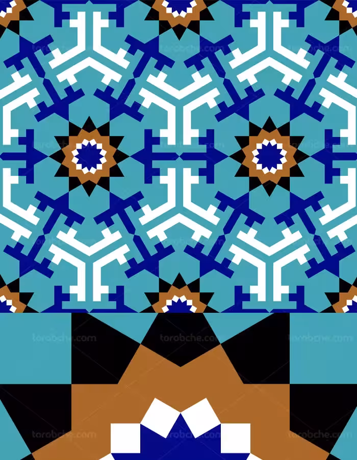 وکتور طرح کاشی کاری اسلامی شماره 46 - گرافیک با طعم تربچه