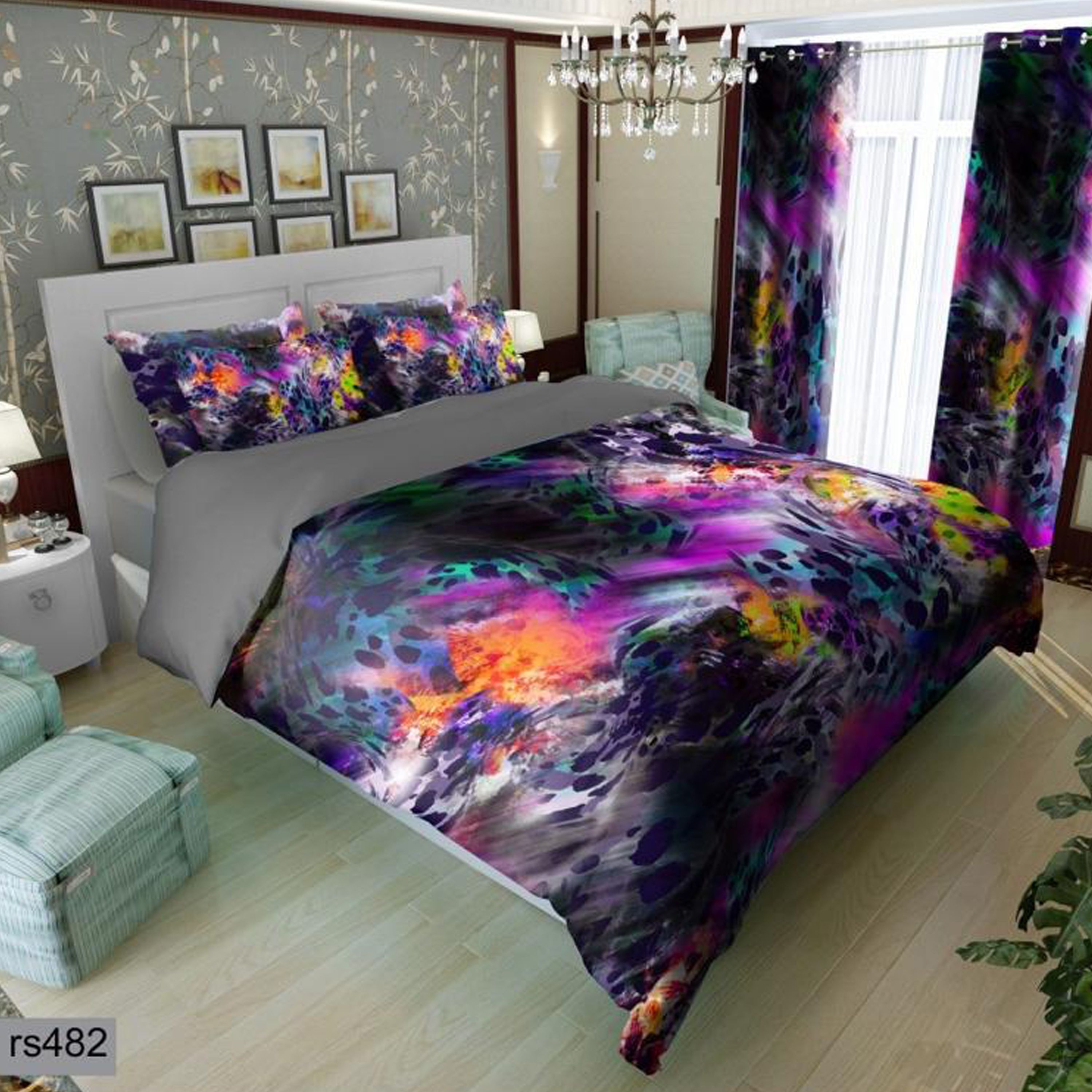 سرویس روتختی 1 نفره تنسل چاپی برندترک لند (Turk Land)  کد rs 482