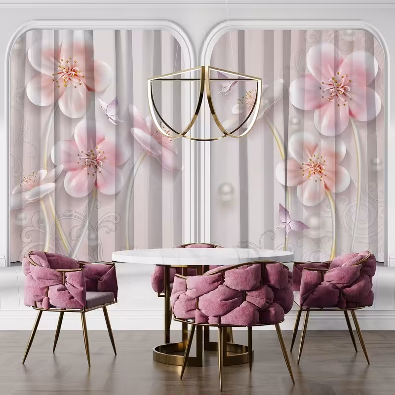 پرده پانچی هازان سه بعدی سایز 140 در 280 کد 3070