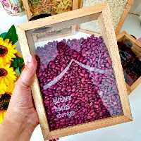 بانکه حبوبات سایز دو شایگان با طراحی چوب و شیشه
