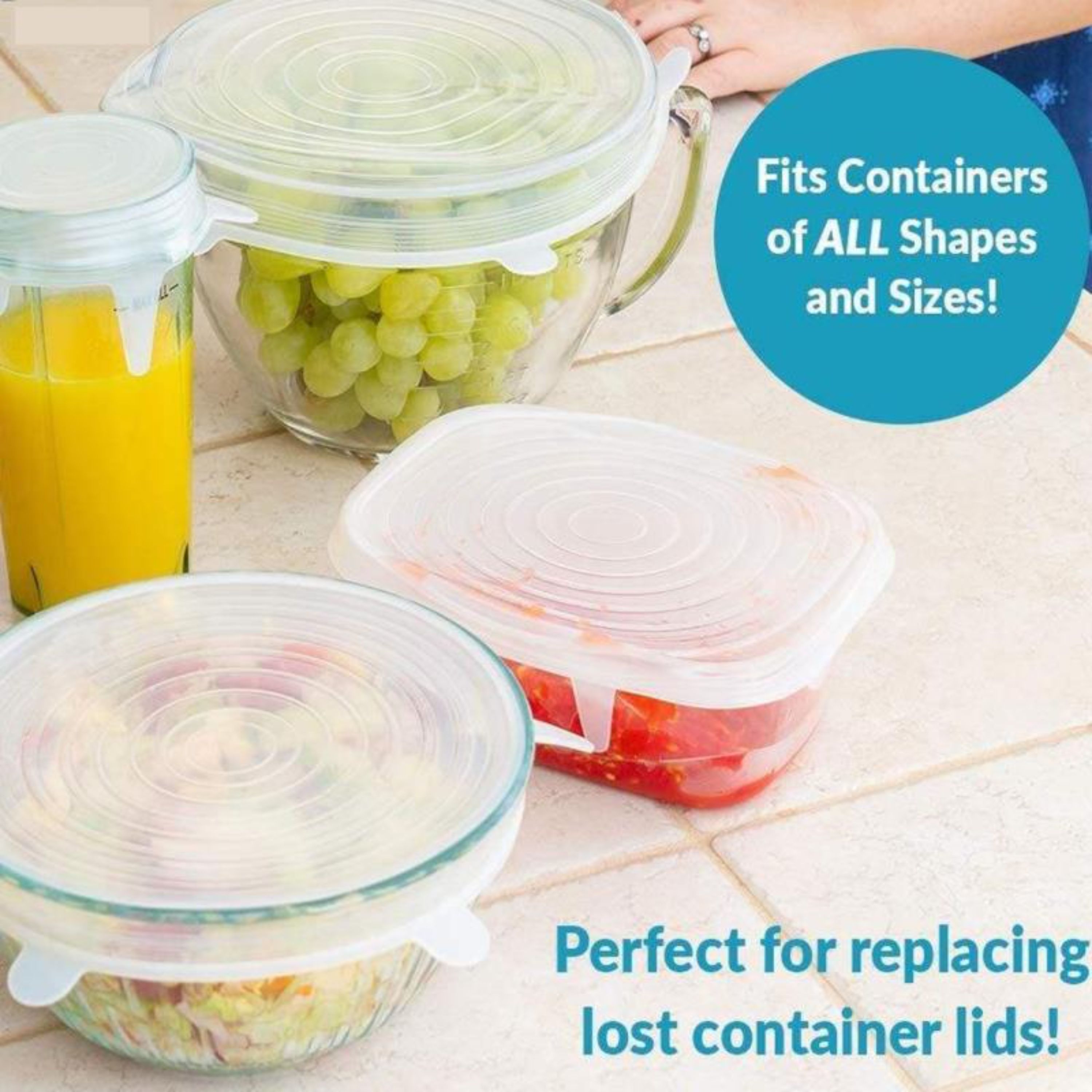 درپوش سیلیکونی محافظ غذا بیرنگ مجموعه 6 عددی