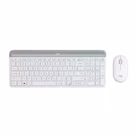 لاجیتک کیبورد و ماوس کومبو MK470 Slim Wireless Keyboard Mouse - Off White