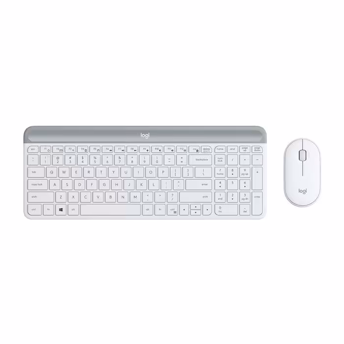 لاجیتک کیبورد و ماوس کومبو MK470 Slim Wireless Keyboard Mouse - Off White